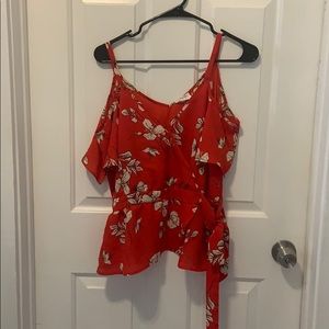 Red Blouse with floral design